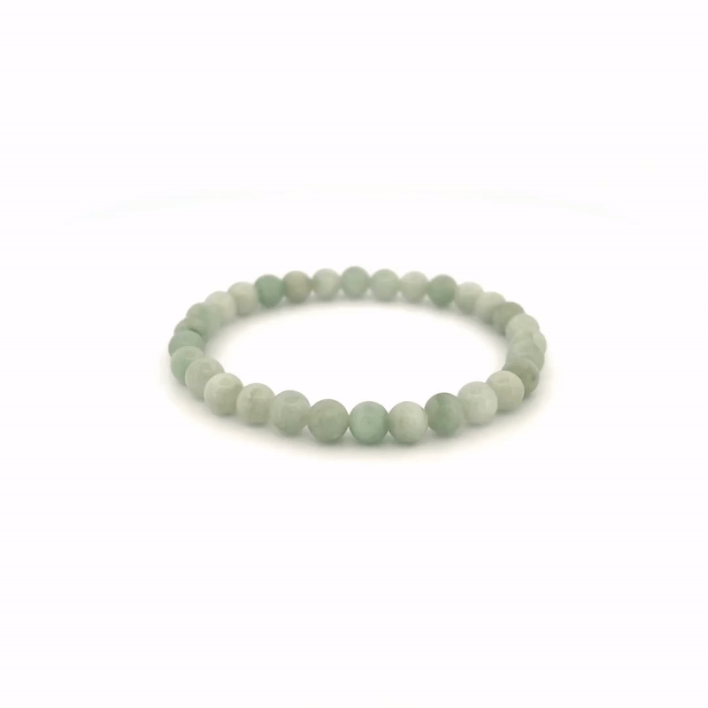 Bracelet - 緬甸綠豆青圓珠天然翡翠手鏈 (7MM) - 雅玉珠寶