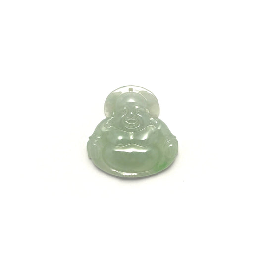 Pendant - 緬甸冰糯帶彩布袋笑佛雕刻天然翡翠吊墜 - 雅玉珠寶