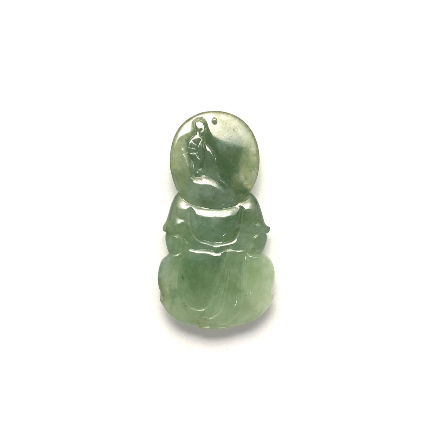 Pendant - 緬甸冰種油青觀音雕刻天然翡翠吊墜 - 雅玉珠寶