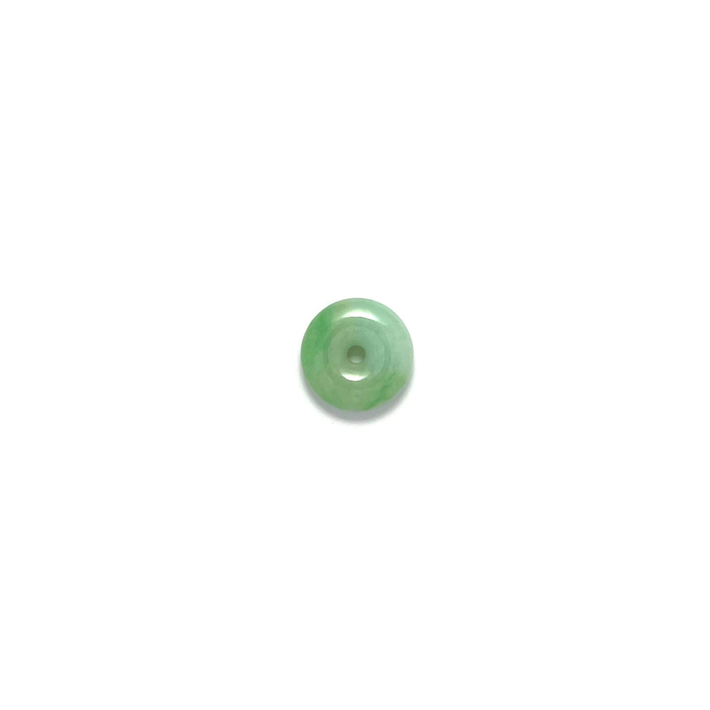 Pendant - 緬甸綠豆青帶彩平安扣天然翡翠吊墜 - 雅玉珠寶