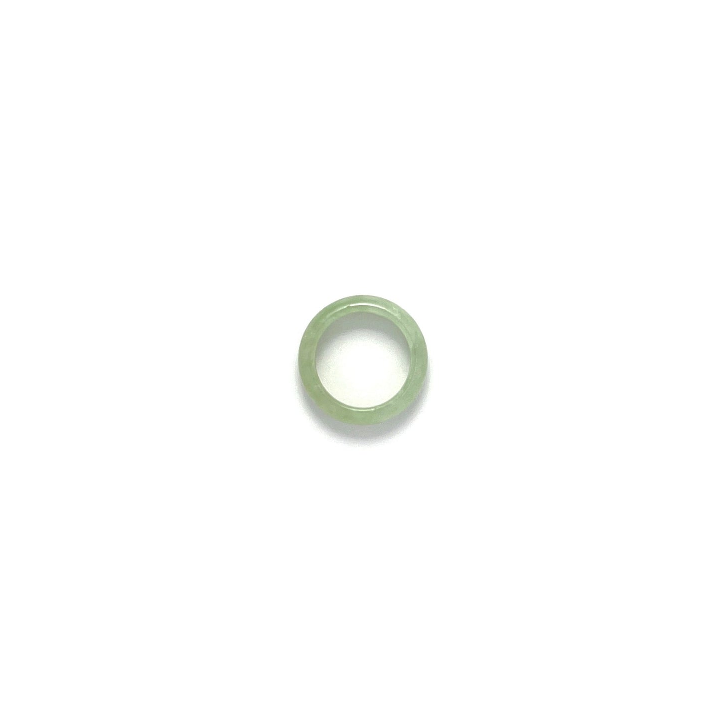 Ring - 緬甸淡綠豆青圓福形天然翡翠戒指 - 雅玉珠寶