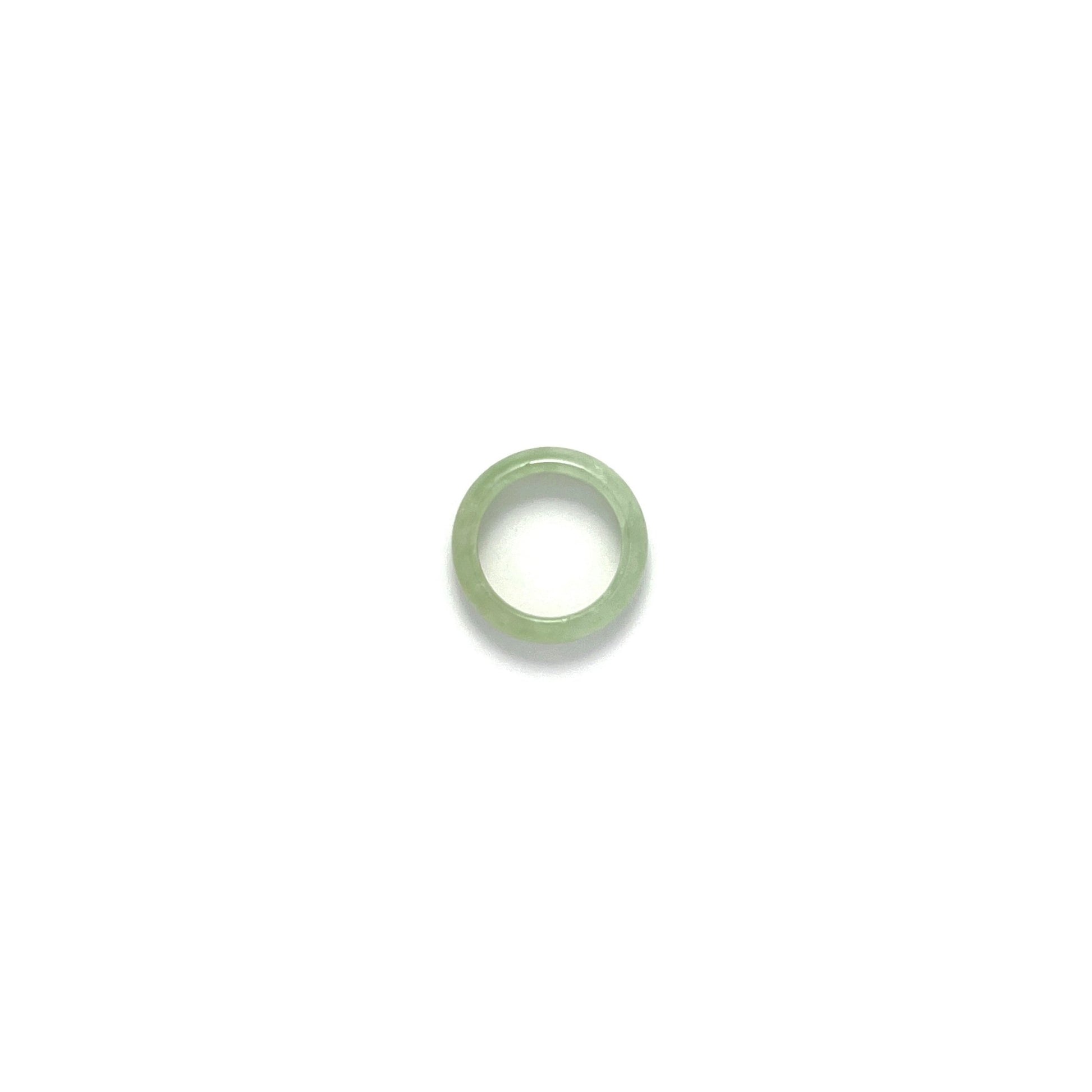 Ring - 緬甸淡綠豆青圓福形天然翡翠戒指 - 雅玉珠寶