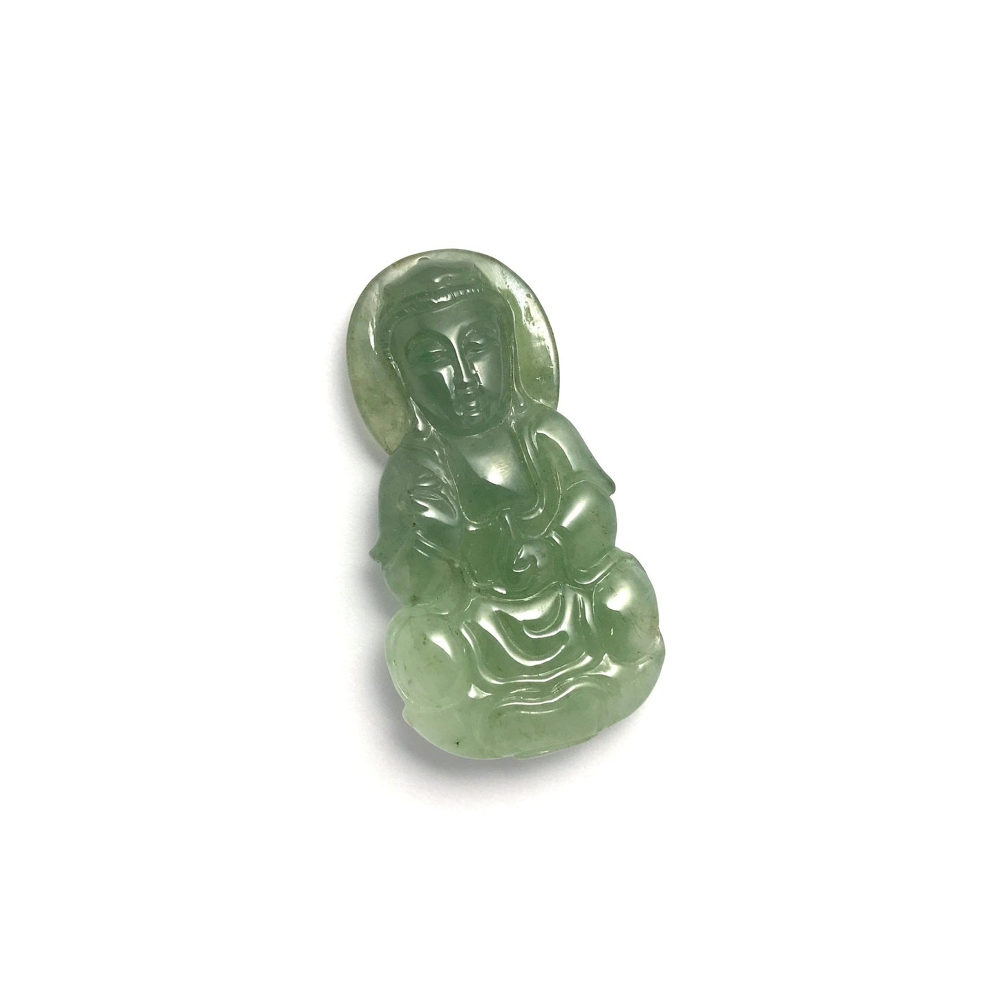 Pendant - 緬甸冰種油青觀音雕刻天然翡翠吊墜 - 雅玉珠寶