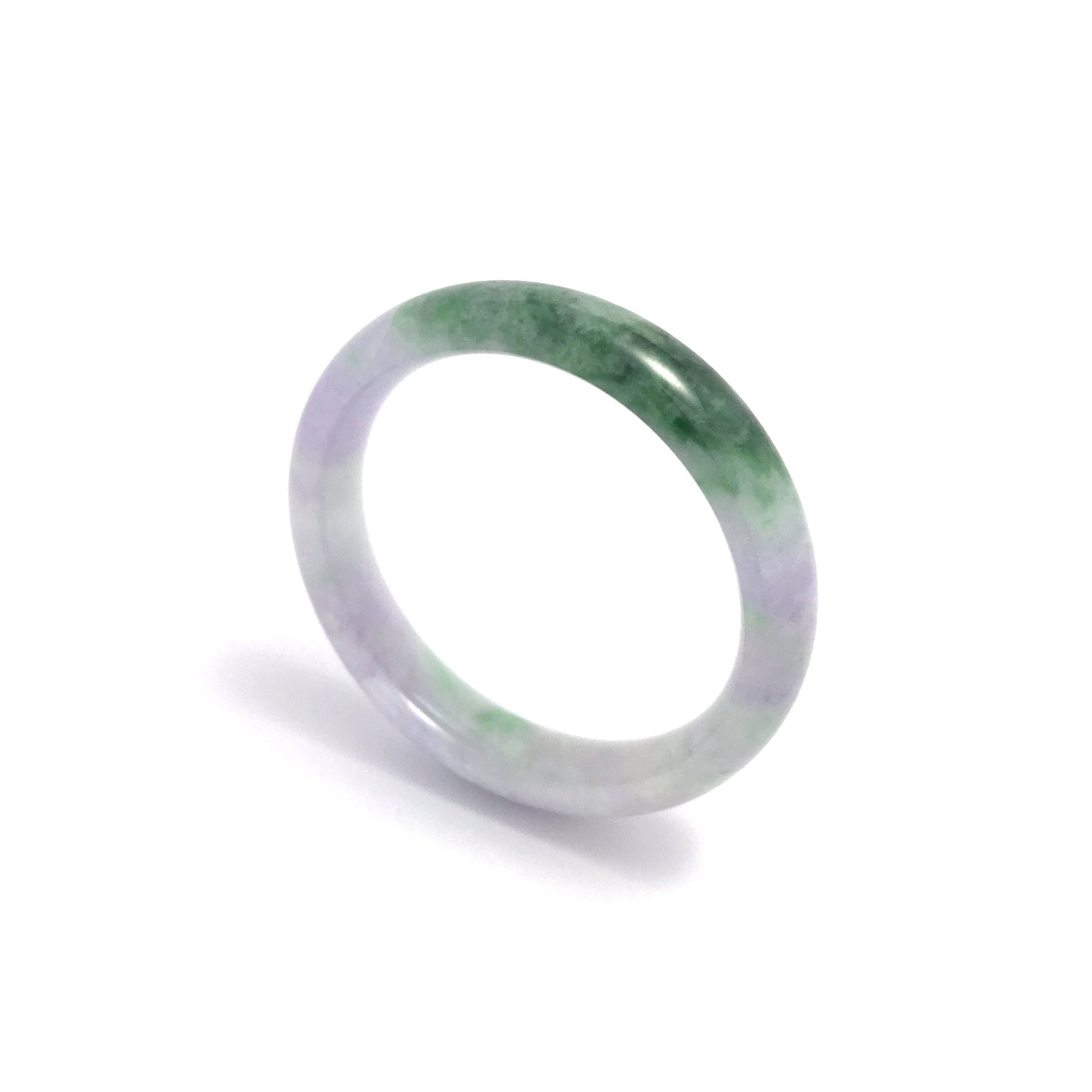 Bangle - 緬甸紫羅蘭帶彩圓福形天然翡翠手鐲 - 雅玉珠寶