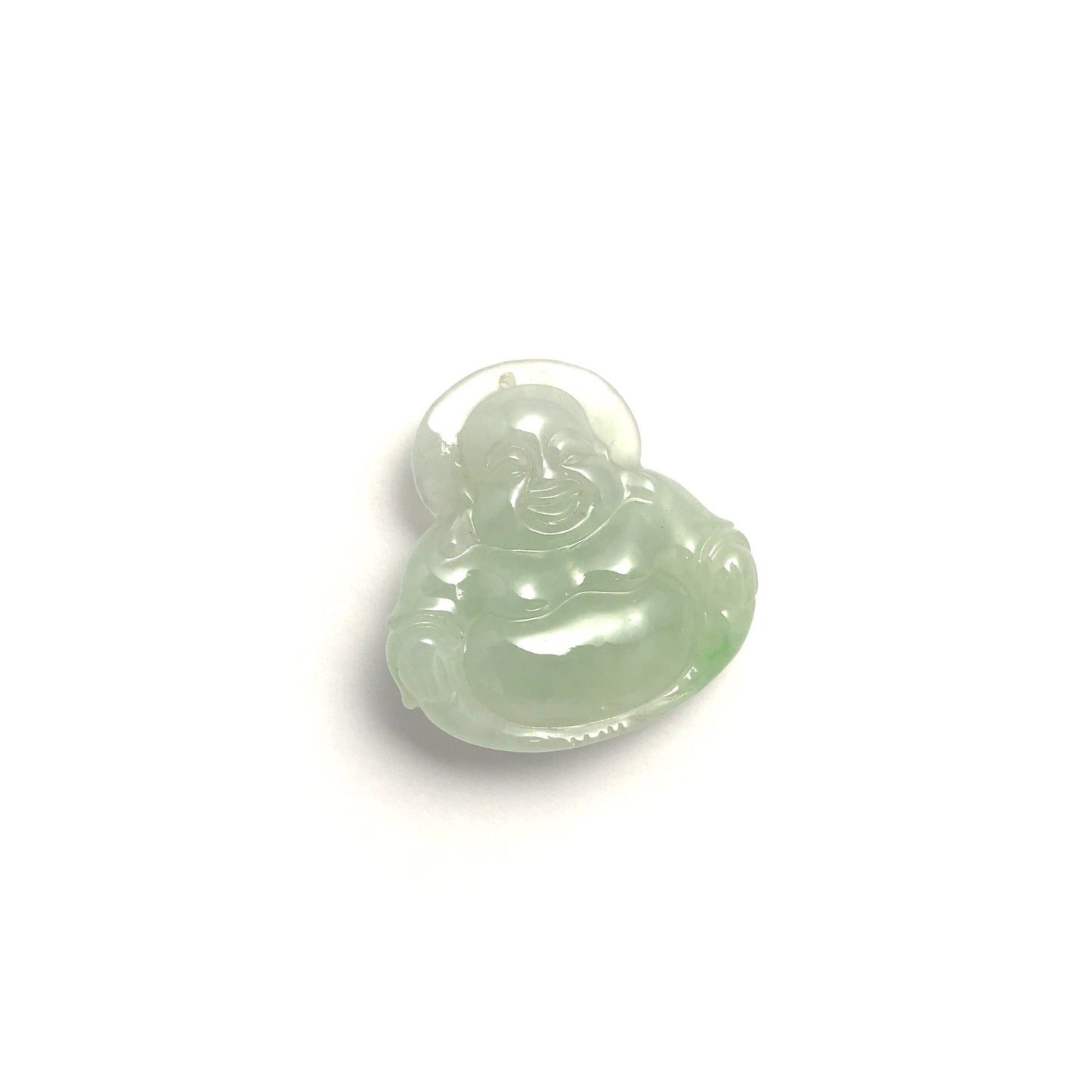 Pendant - 緬甸冰糯帶彩布袋笑佛雕刻天然翡翠吊墜 - 雅玉珠寶