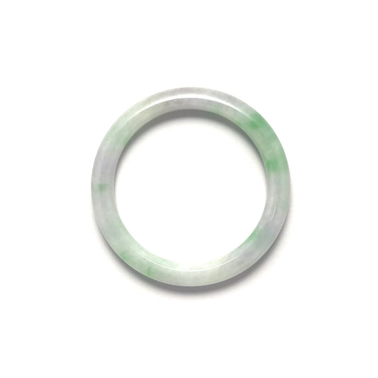 Bangle - 緬甸糯種紫羅蘭帶彩圓福形天然翡翠手鐲 - 雅玉珠寶