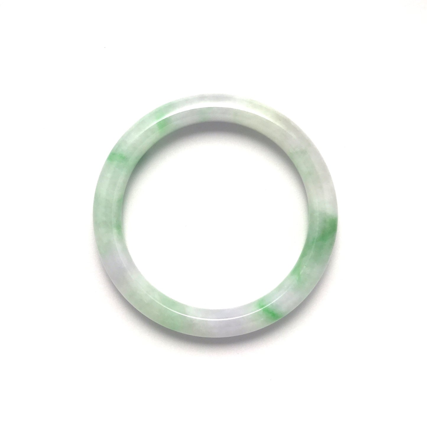 Bangle - 緬甸糯種紫羅蘭帶彩圓福形天然翡翠手鐲 - 雅玉珠寶