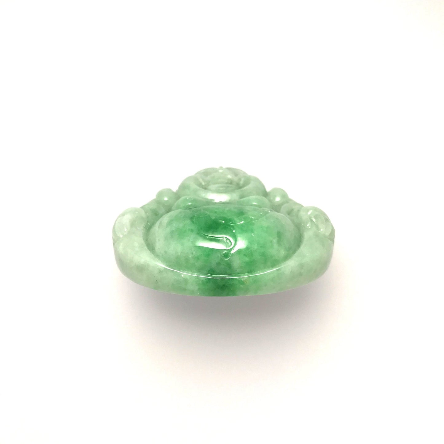 Pendant - 緬甸豆青帶彩布袋笑佛雕刻天然翡翠吊墜 - 雅玉珠寶