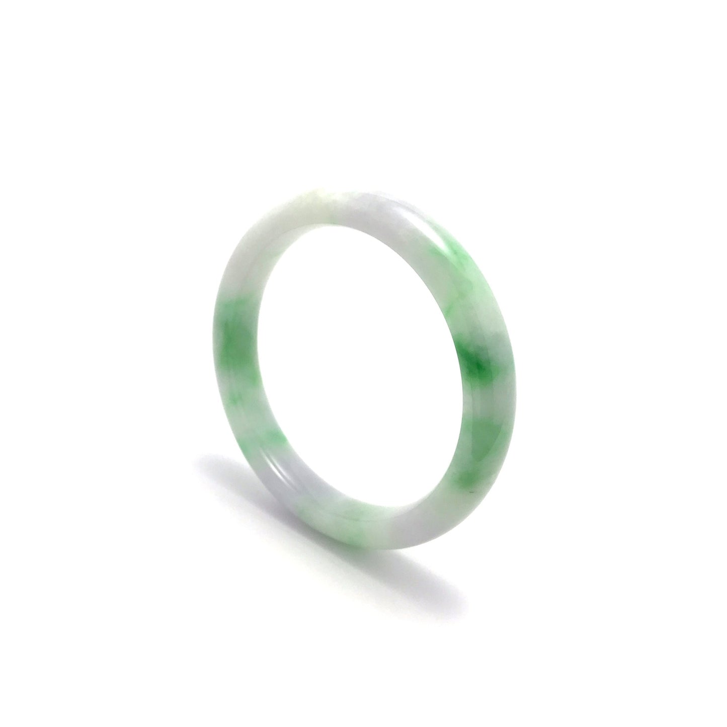 Bangle - 緬甸糯種紫羅蘭帶彩圓福形天然翡翠手鐲 - 雅玉珠寶