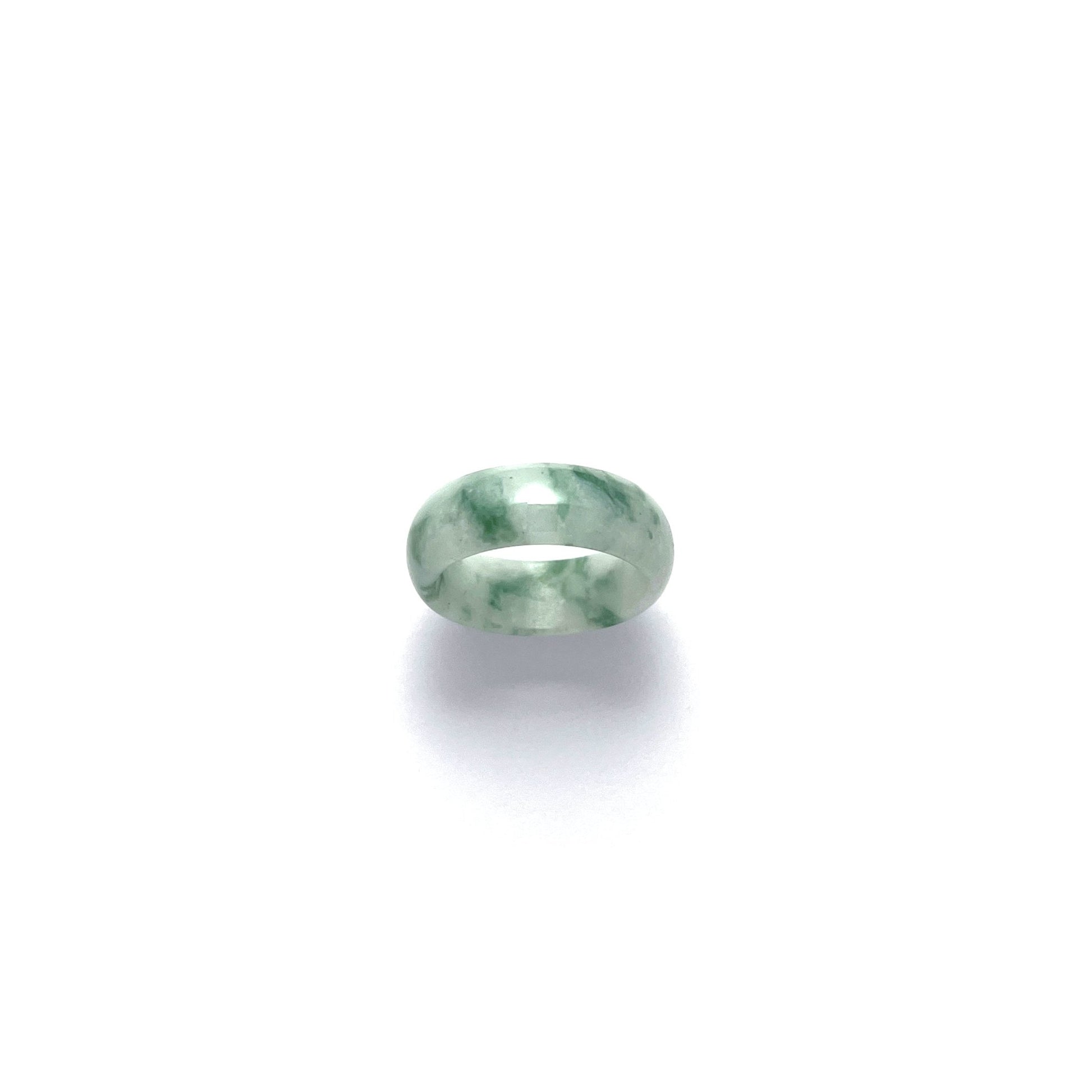 Ring - 緬甸花青飄彩圓福形天然翡翠戒指 - 雅玉珠寶