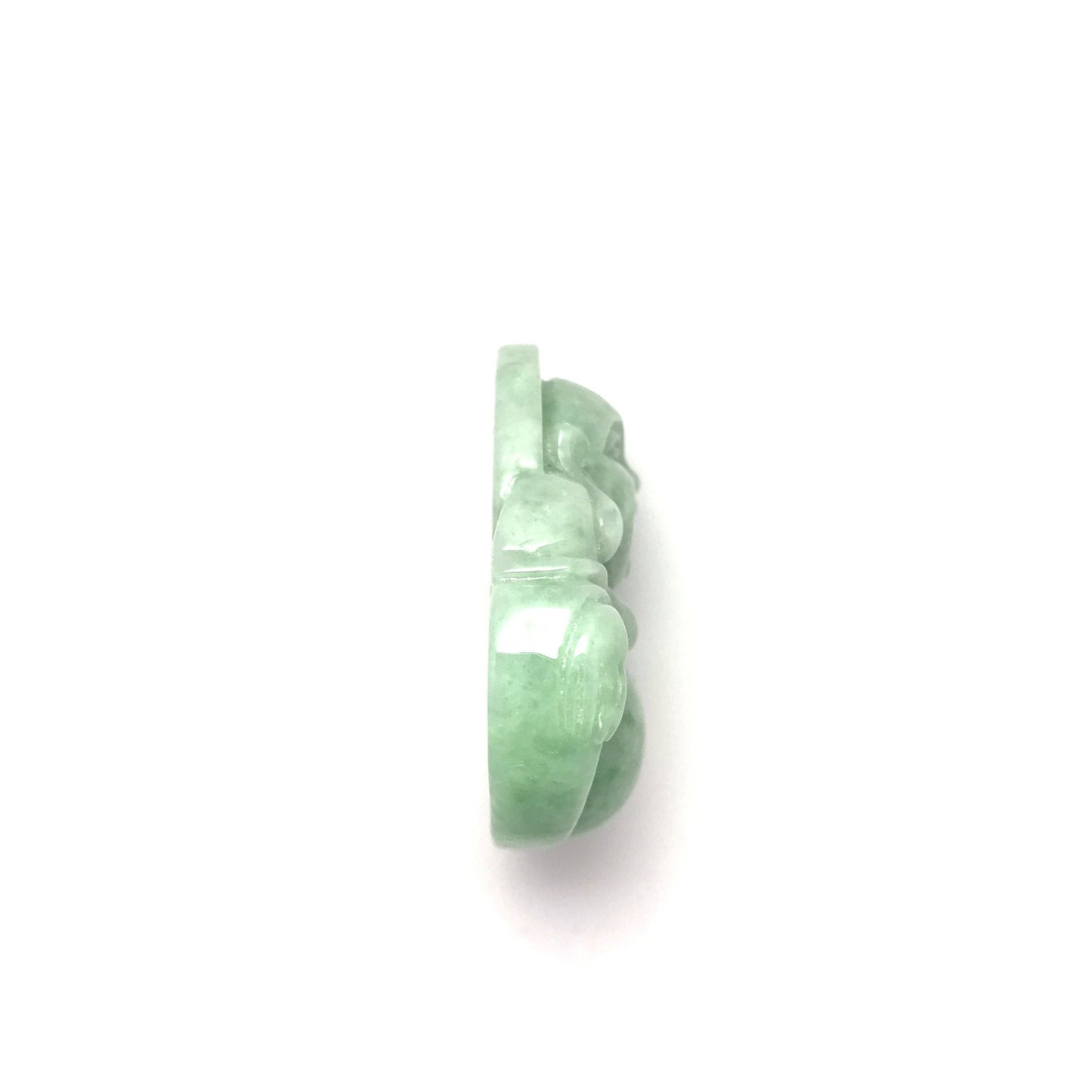 Pendant - 緬甸豆青布袋笑佛雕刻天然翡翠吊墜 - 雅玉珠寶