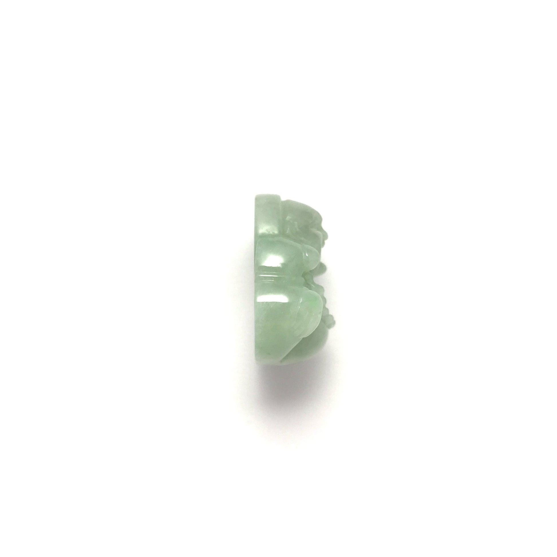 Pendant - 緬甸糯種飄彩布袋笑佛雕刻天然翡翠吊墜 - 雅玉珠寶