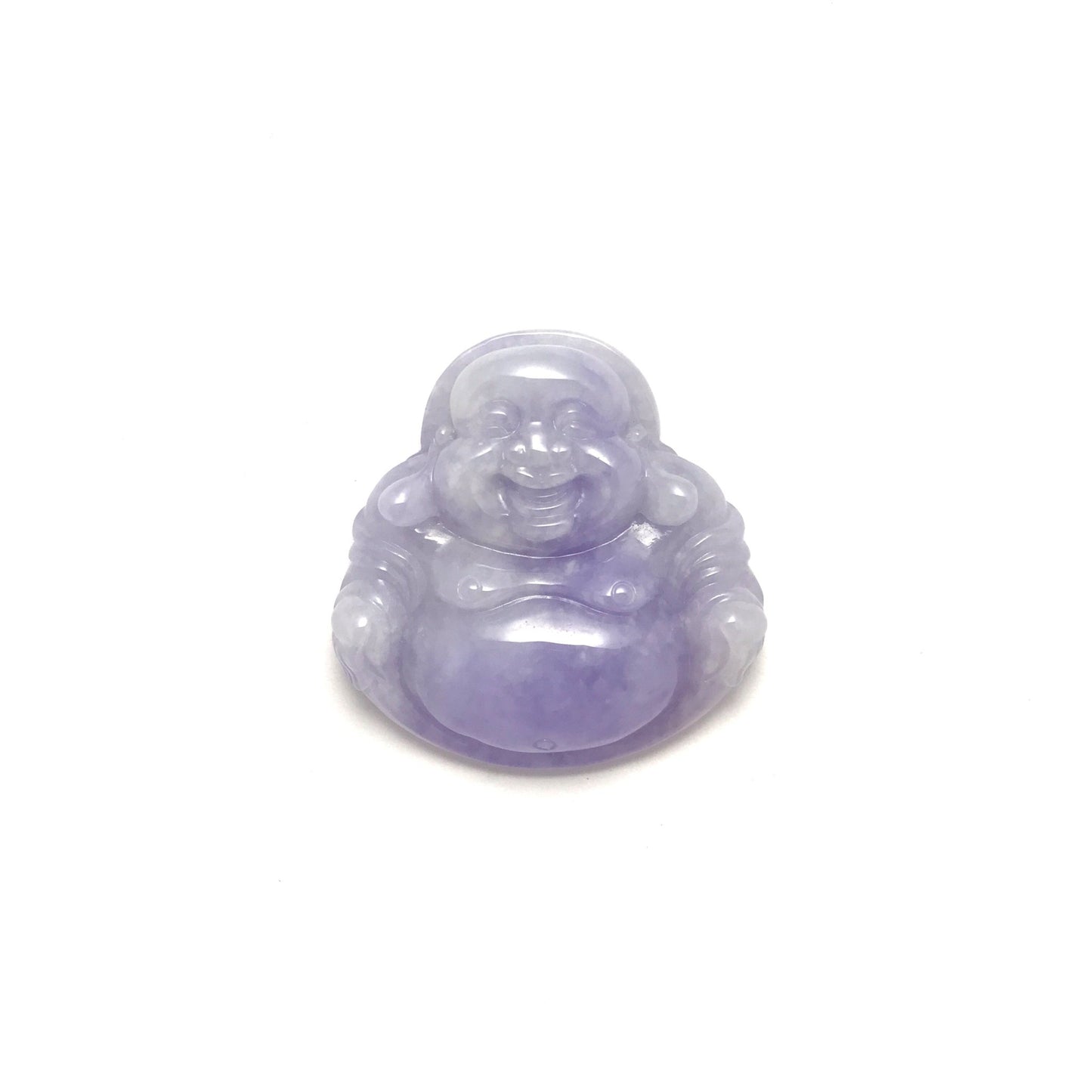 Pendant - 緬甸冰糯紫羅蘭布袋笑佛雕刻天然翡翠吊墜 - 雅玉珠寶