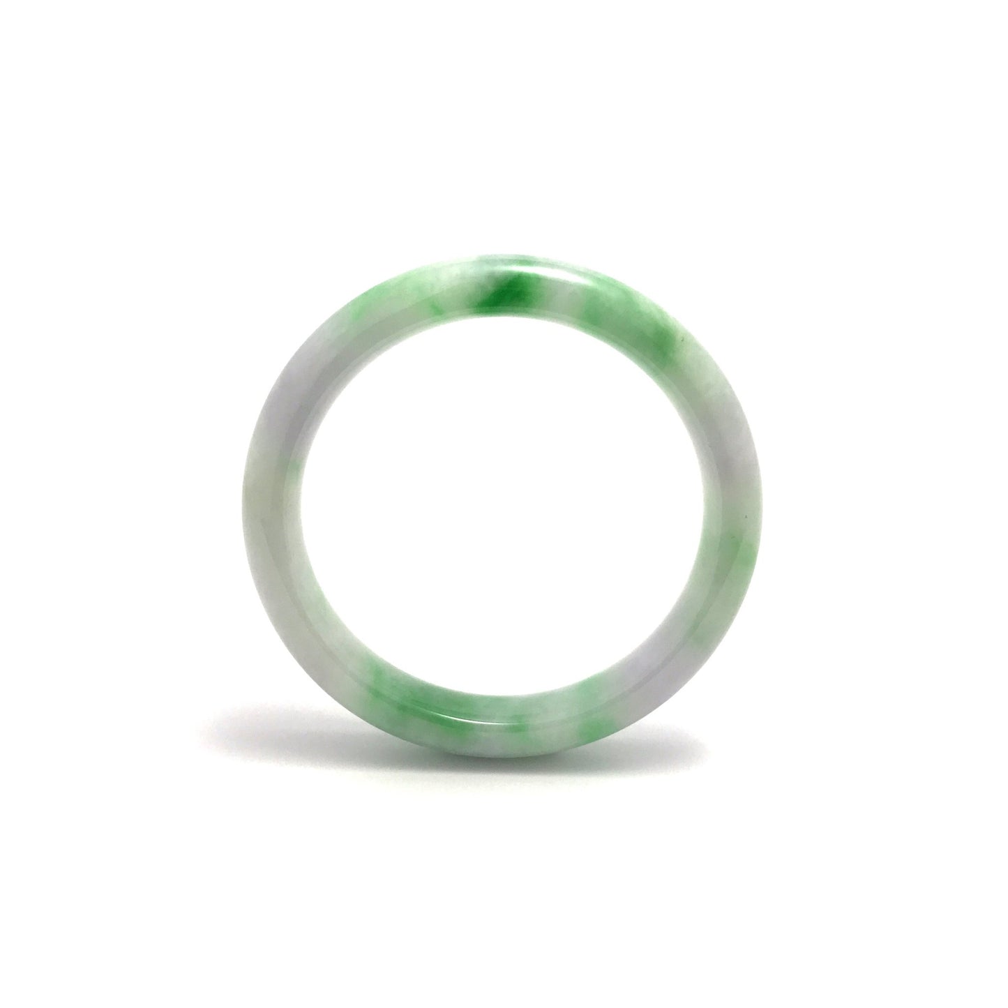 Bangle - 緬甸糯種紫羅蘭帶彩圓福形天然翡翠手鐲 - 雅玉珠寶