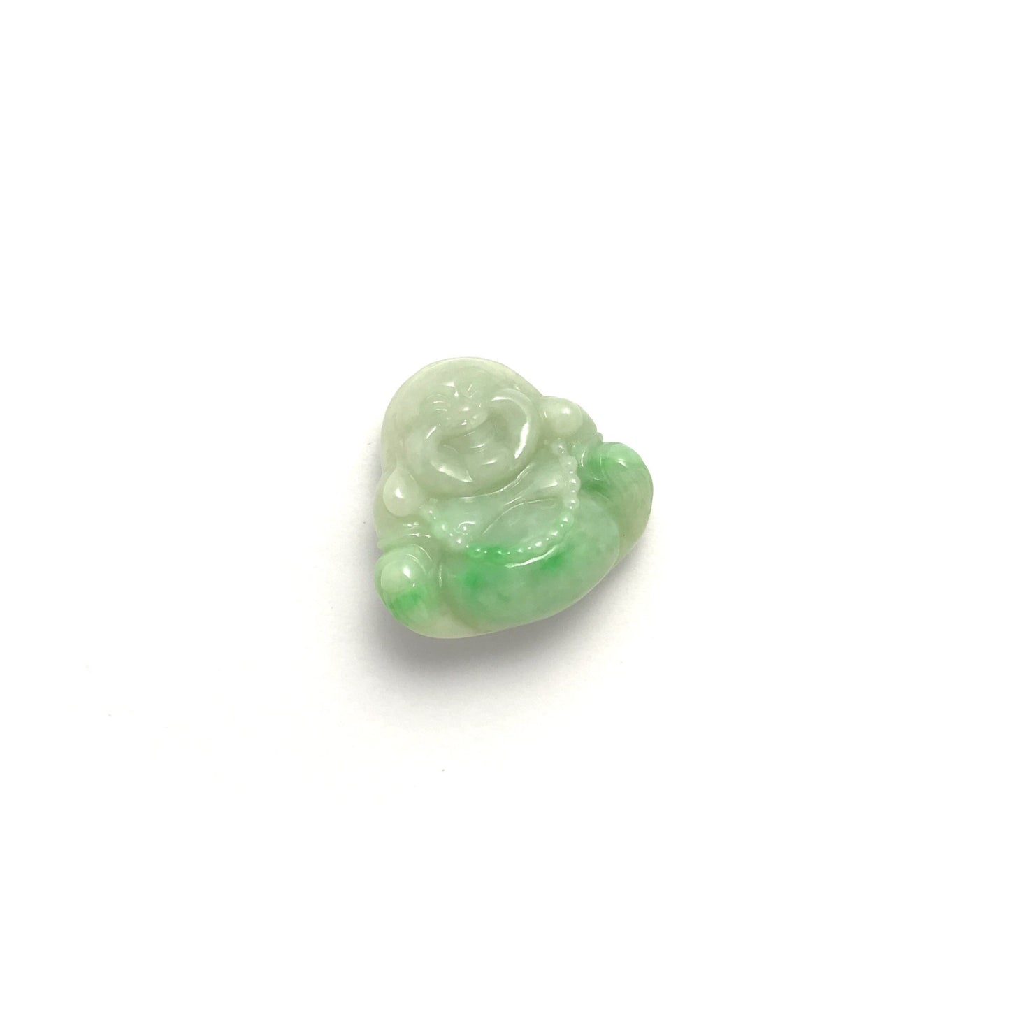 Pendant - 緬甸白底青飄彩布袋笑佛雕刻天然翡翠吊墜 - 雅玉珠寶