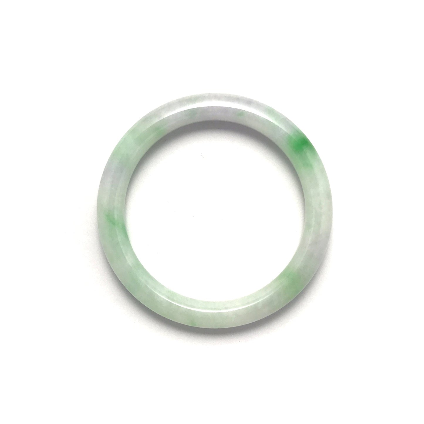 Bangle - 緬甸糯種紫羅蘭帶彩圓福形天然翡翠手鐲 - 雅玉珠寶