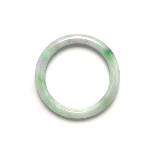 Bangle - 緬甸糯種紫羅蘭帶彩圓福形天然翡翠手鐲 - 雅玉珠寶