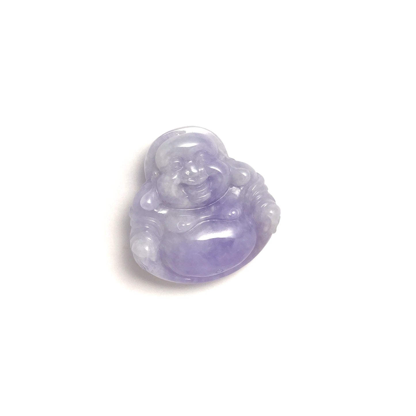Pendant - 緬甸冰糯紫羅蘭布袋笑佛雕刻天然翡翠吊墜 - 雅玉珠寶
