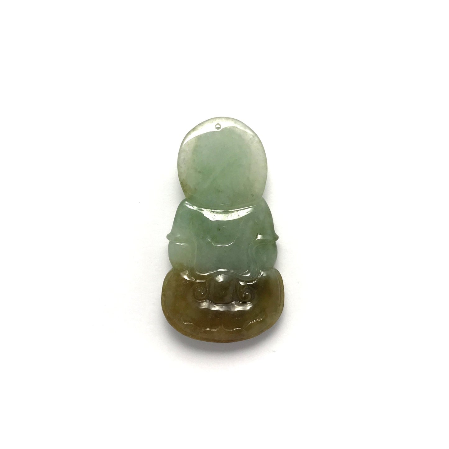 Pendant - 緬甸冰糯種黃翡綠翠如意觀音雕刻天然翡翠吊墜 - 雅玉珠寶