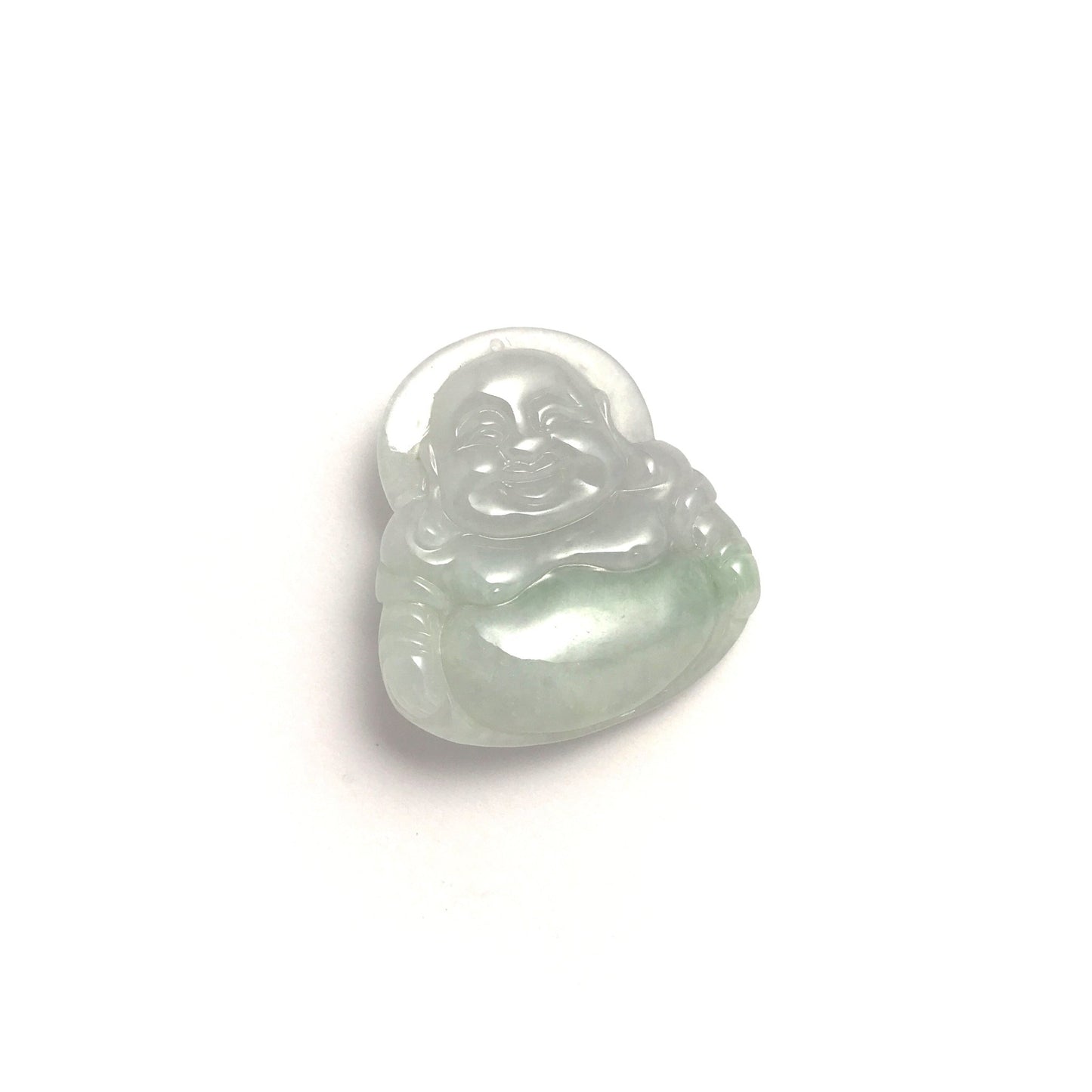 Pendant - 緬甸冰糯種飄彩布袋笑佛雕刻天然翡翠吊墜 - 雅玉珠寶