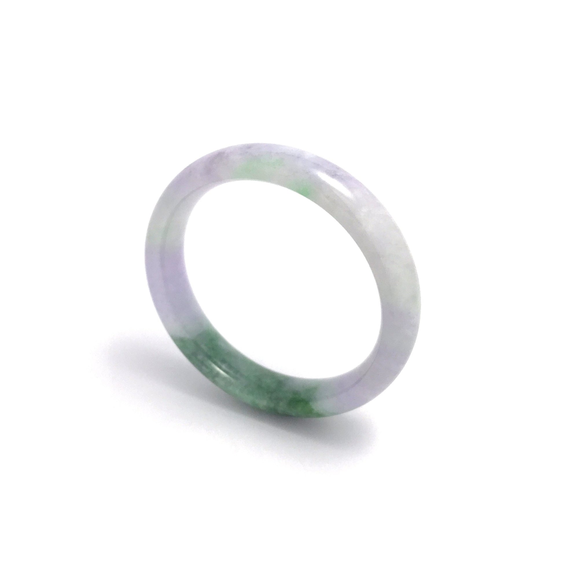 Bangle - 緬甸紫羅蘭帶彩圓福形天然翡翠手鐲 - 雅玉珠寶