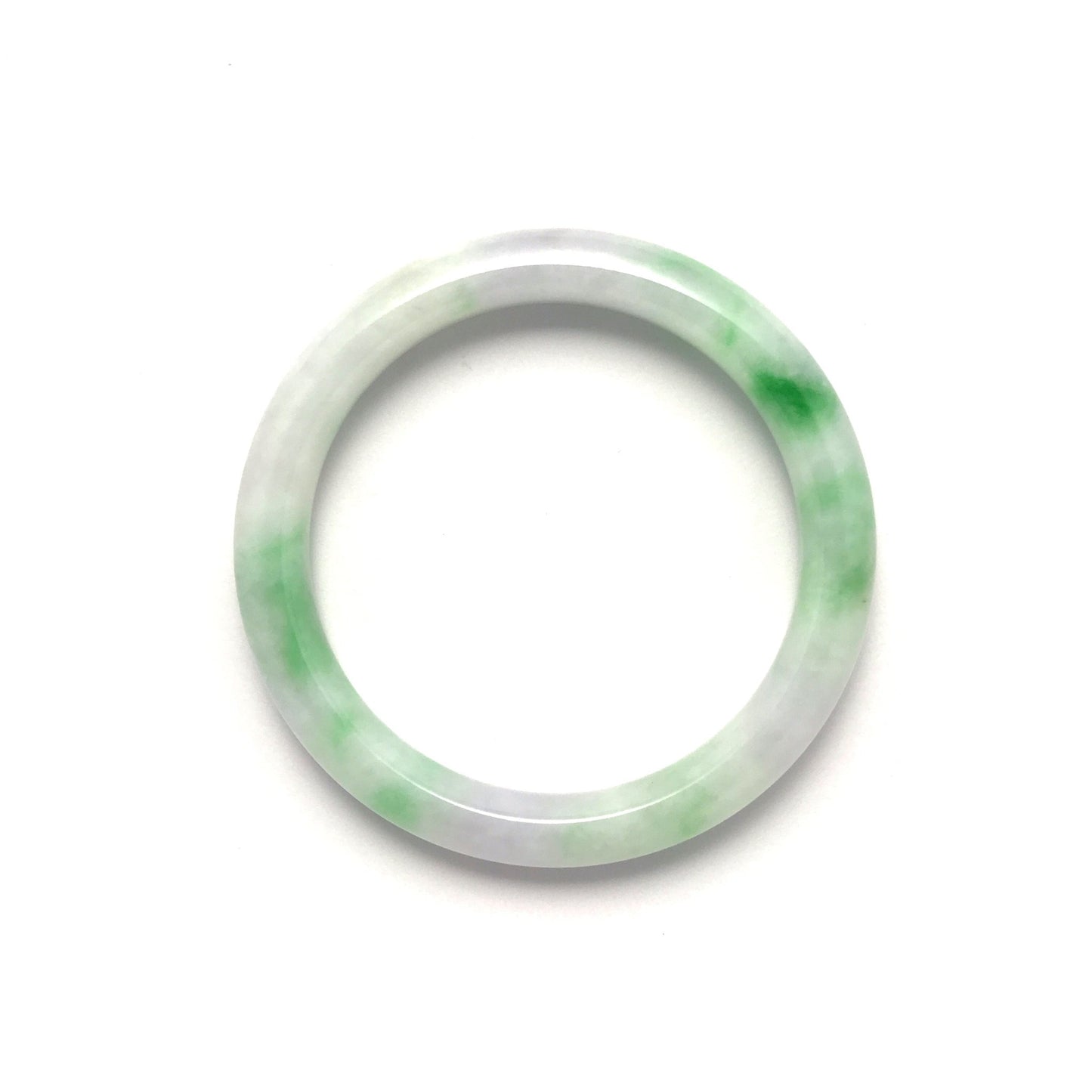 Bangle - 緬甸糯種紫羅蘭帶彩圓福形天然翡翠手鐲 - 雅玉珠寶