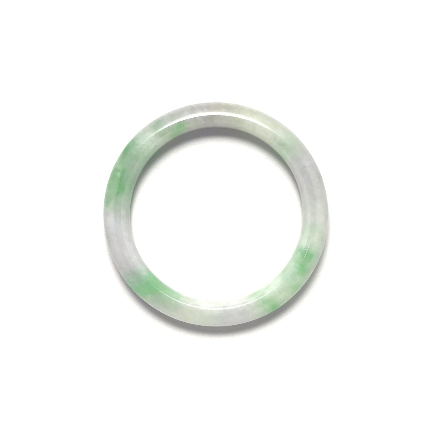 Bangle - 緬甸糯種紫羅蘭帶彩圓福形天然翡翠手鐲 - 雅玉珠寶