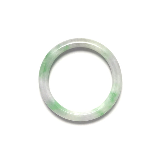 Bangle - 緬甸糯種紫羅蘭帶彩圓福形天然翡翠手鐲 - 雅玉珠寶