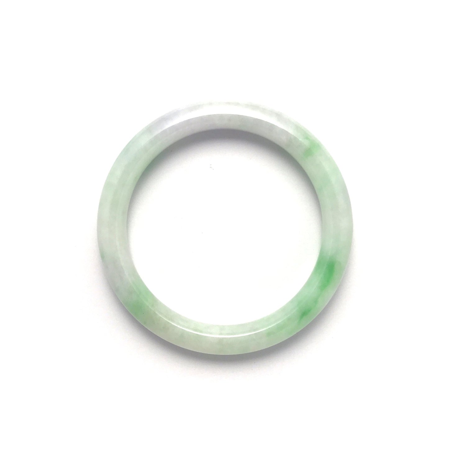 Bangle - 緬甸糯種紫羅蘭帶彩圓福形天然翡翠手鐲 - 雅玉珠寶