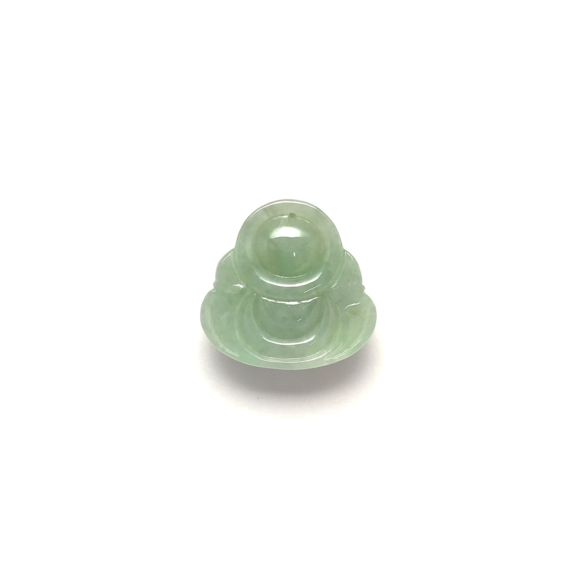 Pendant - 緬甸糯種飄彩布袋笑佛雕刻天然翡翠吊墜 - 雅玉珠寶