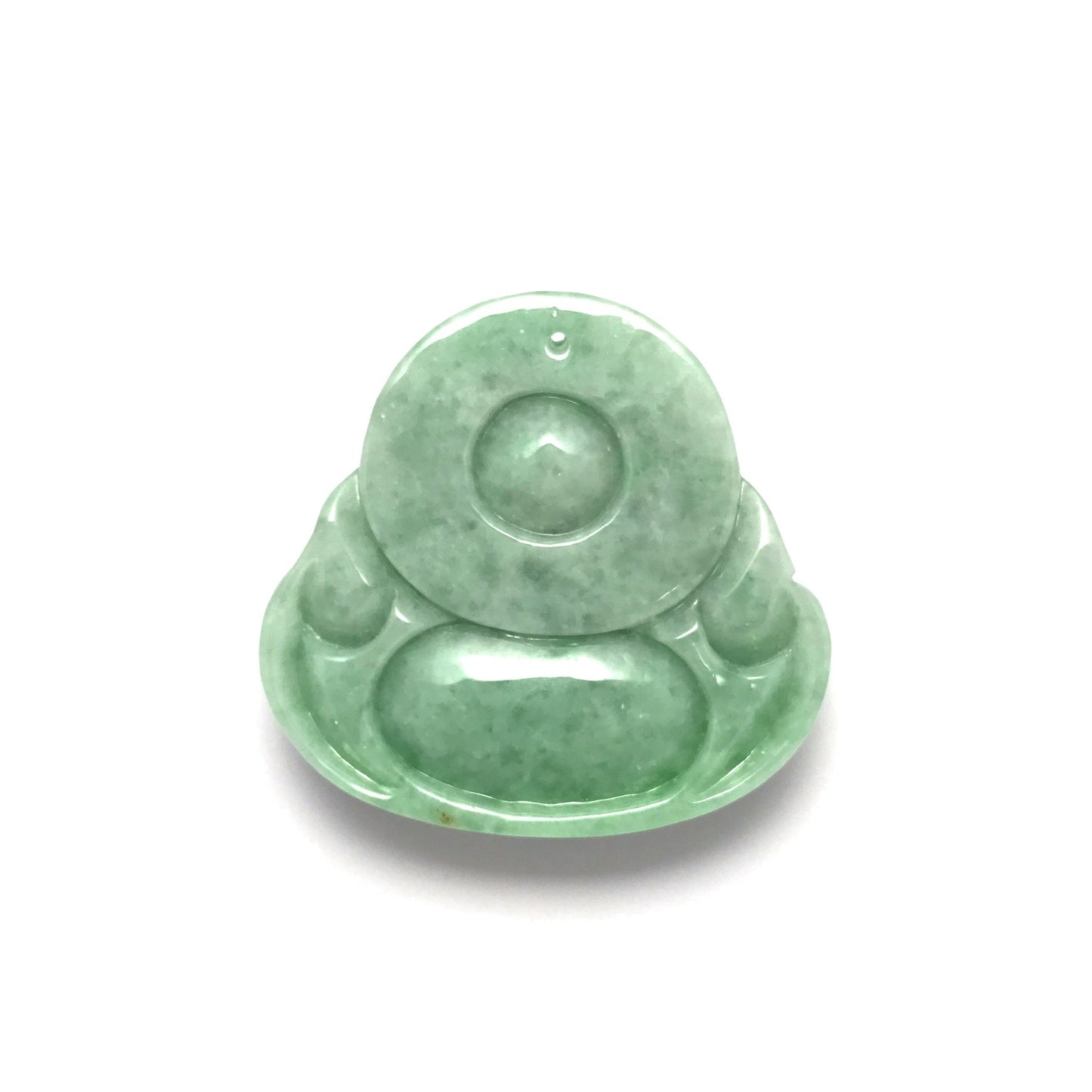 Pendant - 緬甸豆青布袋笑佛雕刻天然翡翠吊墜 - 雅玉珠寶