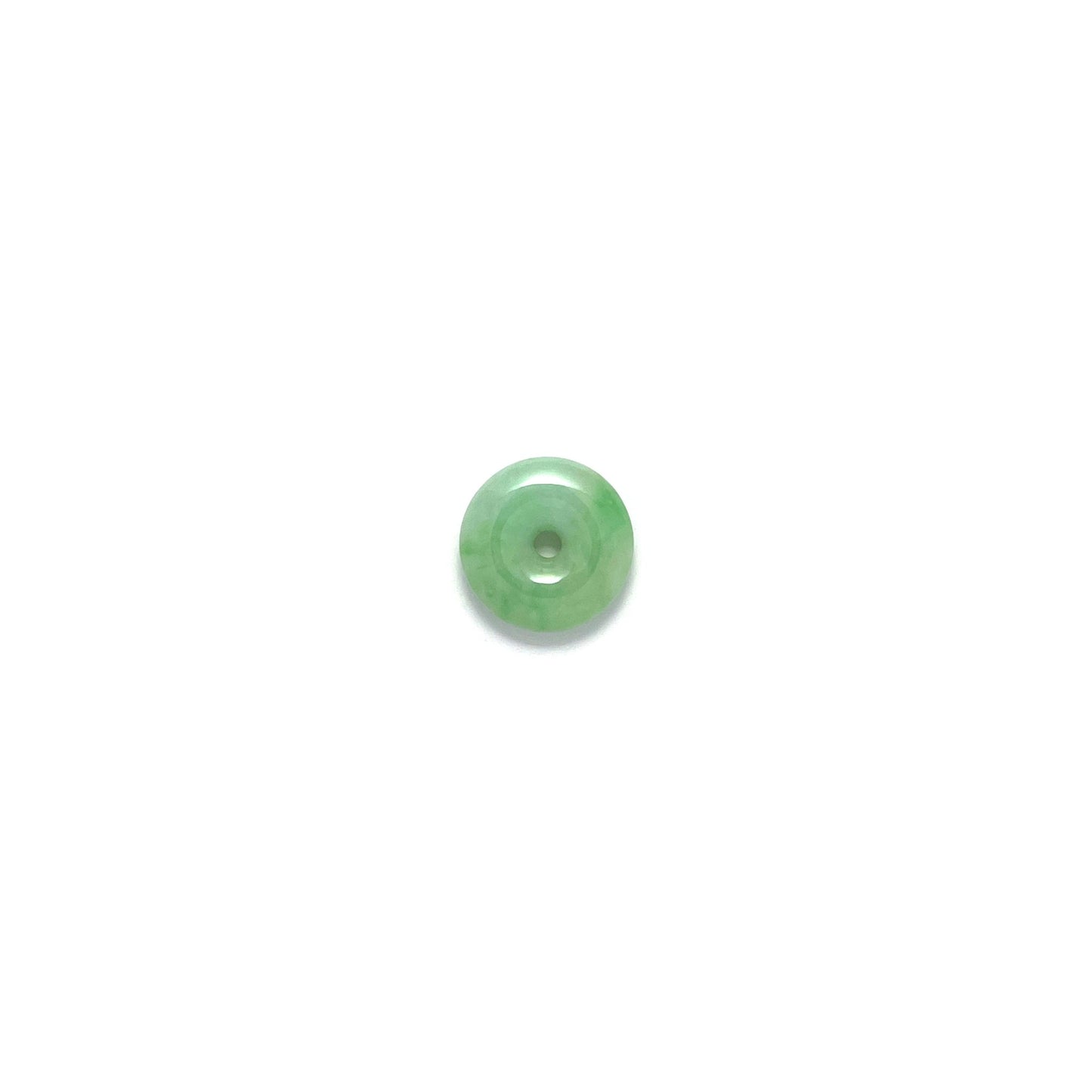 Pendant - 緬甸綠豆青帶彩平安扣天然翡翠吊墜 - 雅玉珠寶