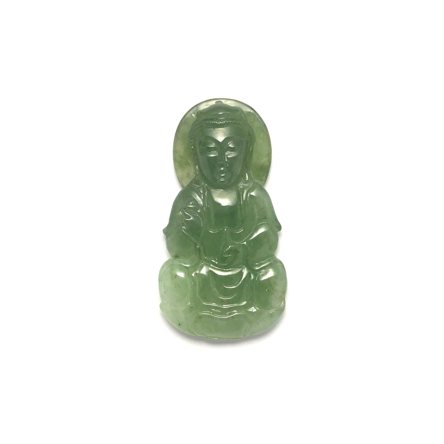 Pendant - 緬甸冰種油青觀音雕刻天然翡翠吊墜 - 雅玉珠寶