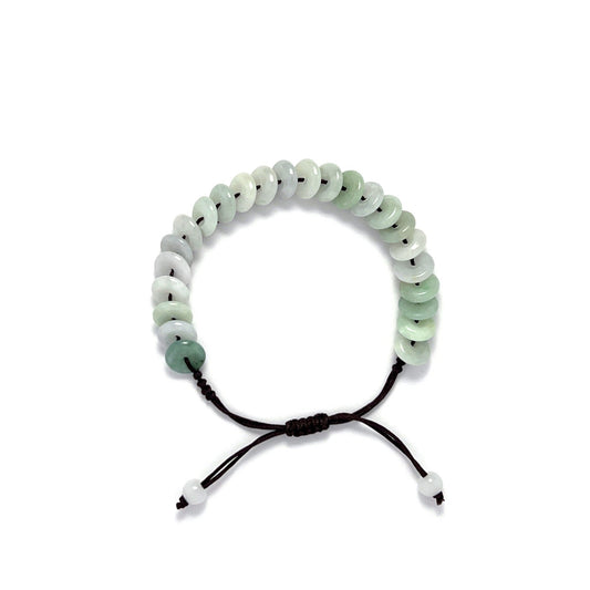 Bracelet - 緬甸冰糯懷古拼配天然翡翠手繩 - 雅玉珠寶