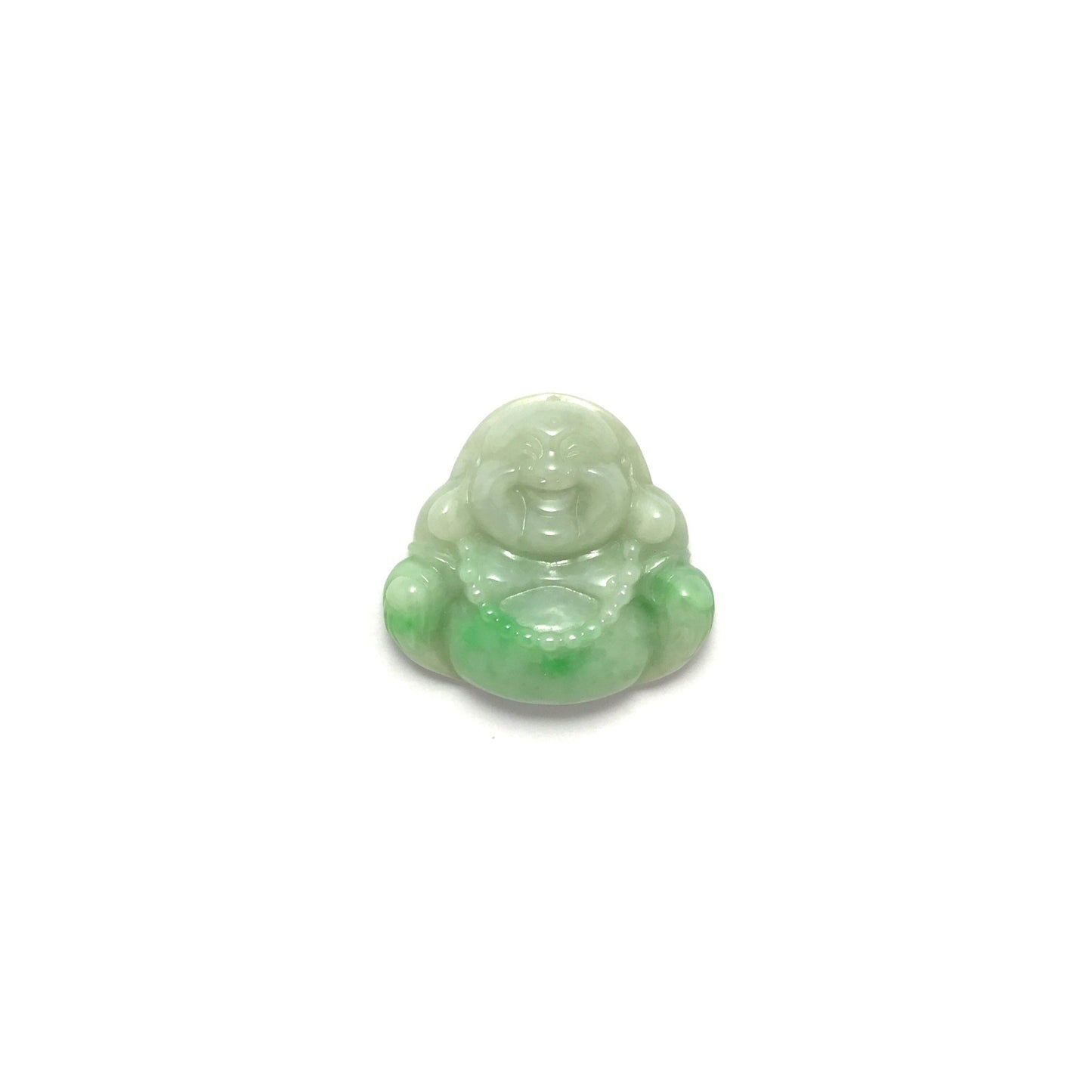 Pendant - 緬甸白底青飄彩布袋笑佛雕刻天然翡翠吊墜 - 雅玉珠寶