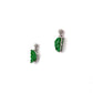 耳環 - 鮮綠色花青蝴蝶雕刻天然翡翠配鑽石18K白色金耳環 - 雅玉珠寶