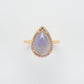 Ring - 18K玫瑰金緬甸紫羅蘭水滴形天然翡翠配鑽石戒指 - 雅玉珠寶