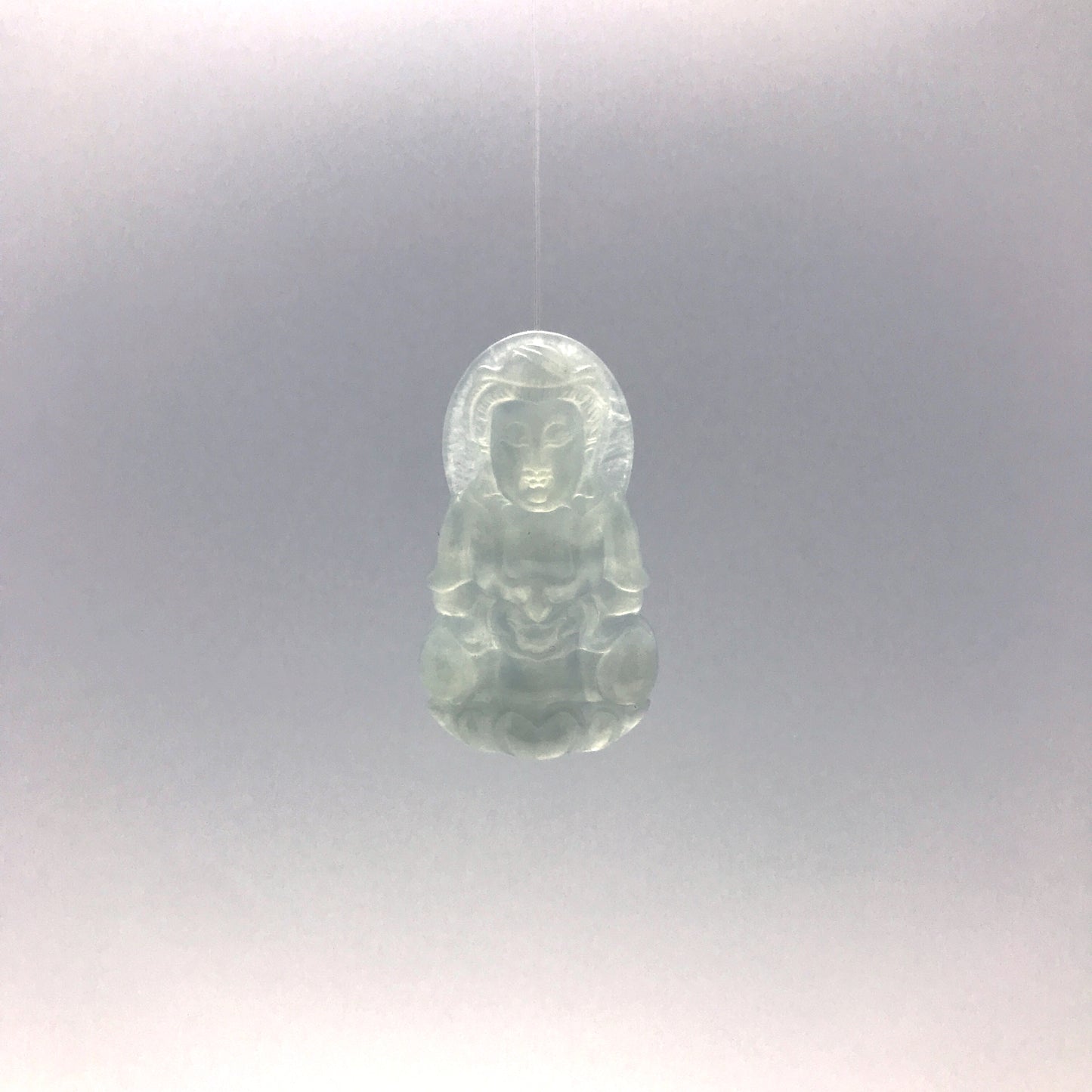 Pendant - 緬甸冰種觀音雕刻天然翡翠吊墜 - 雅玉珠寶