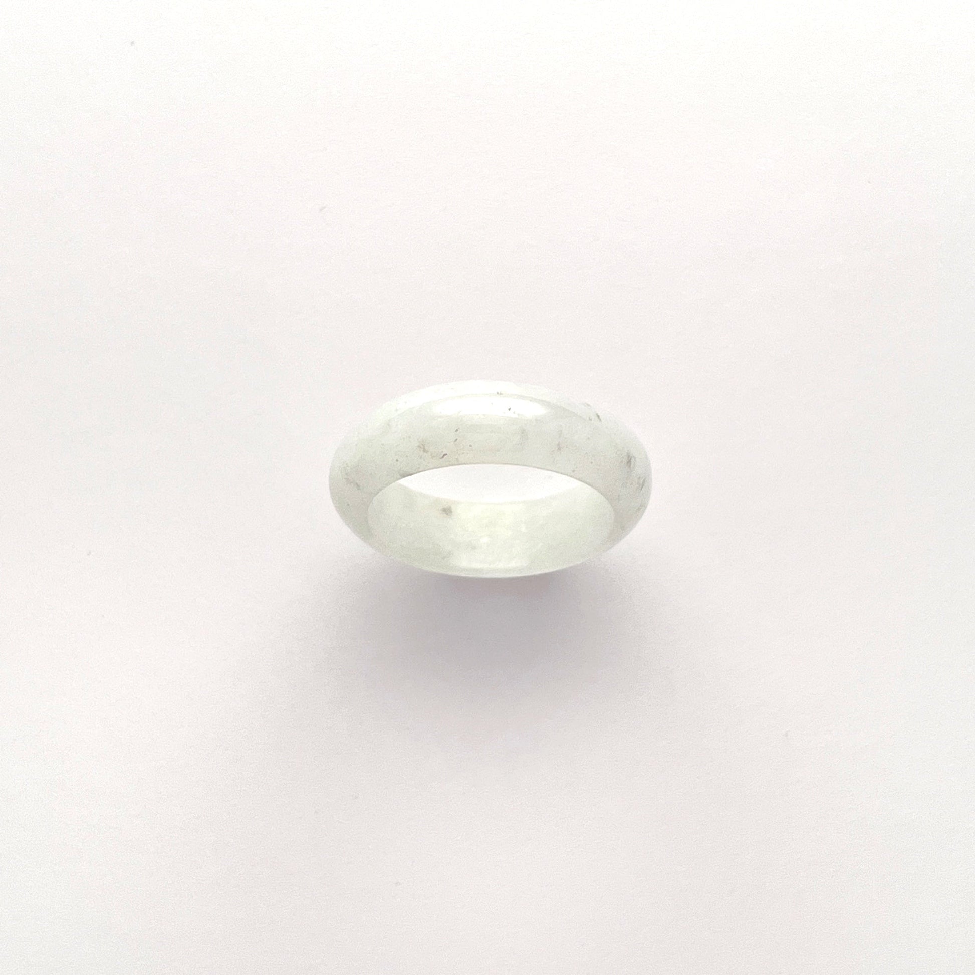 Ring - 緬甸雪白圓福形天然翡翠戒指 - 雅玉珠寶