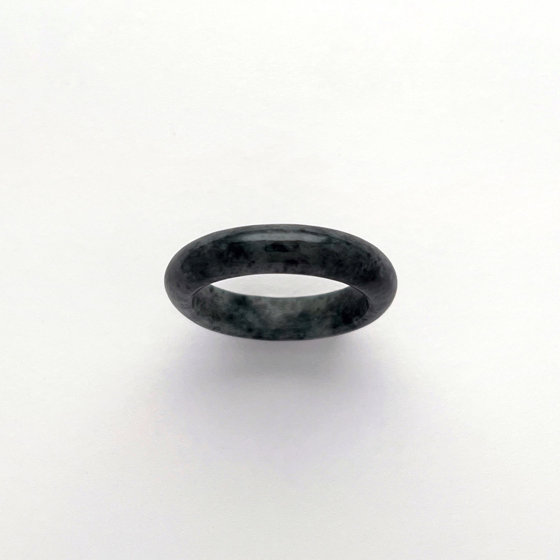 Ring - 緬甸黑翡翠圓福形天然翡翠戒指 - 雅玉珠寶
