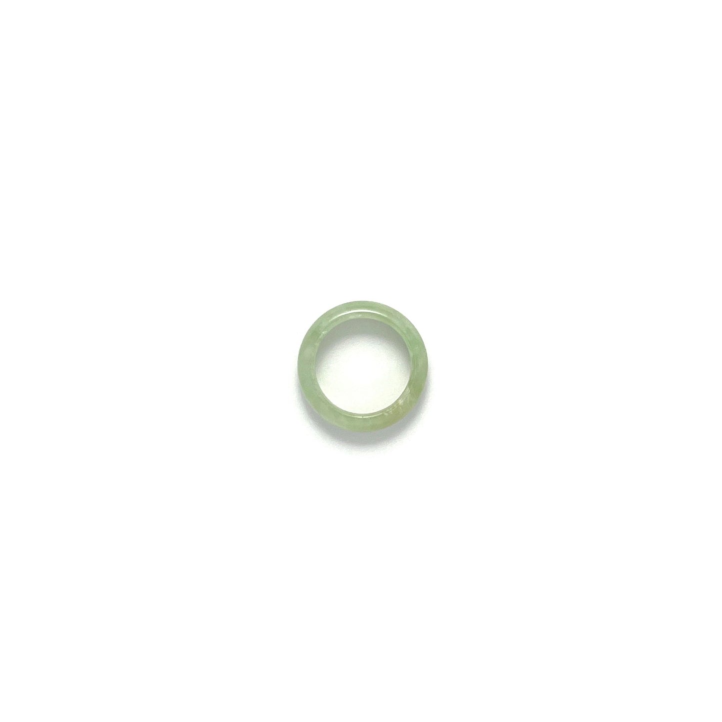 Ring - 緬甸淡綠豆青圓福形天然翡翠戒指 - 雅玉珠寶