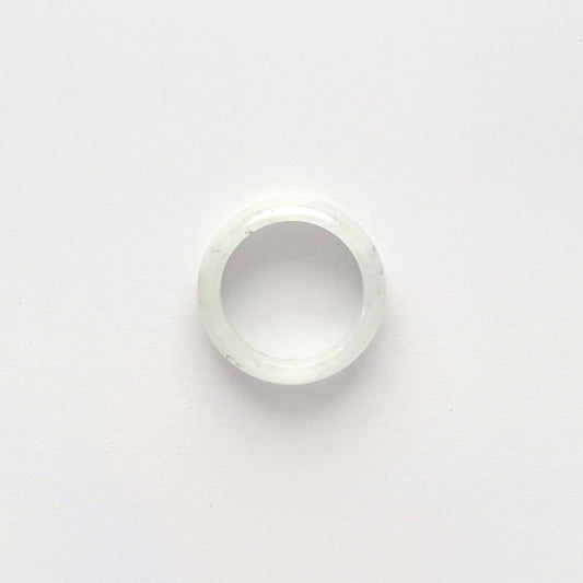Ring - 緬甸雪白圓福形天然翡翠戒指 - 雅玉珠寶